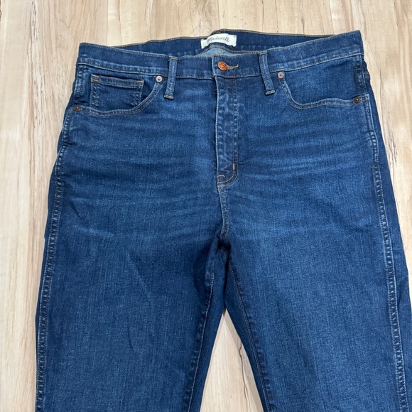 MADEWELL 10” HIGH RISE SKINNY jeans hi waisted dark blue denim womens size 32 - Picture 5 of 12